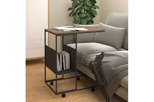 Table d'appoint avec roues Noir 55x36x63,5 cm 