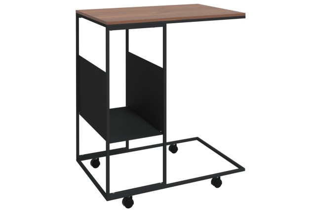 Table d'appoint avec roues Noir 55x36x63,5 cm 