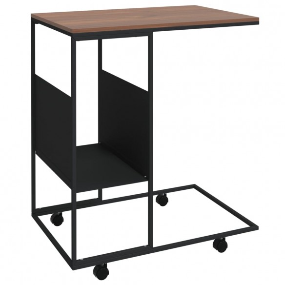Table d'appoint avec roues Noir 55x36x63,5 cm 