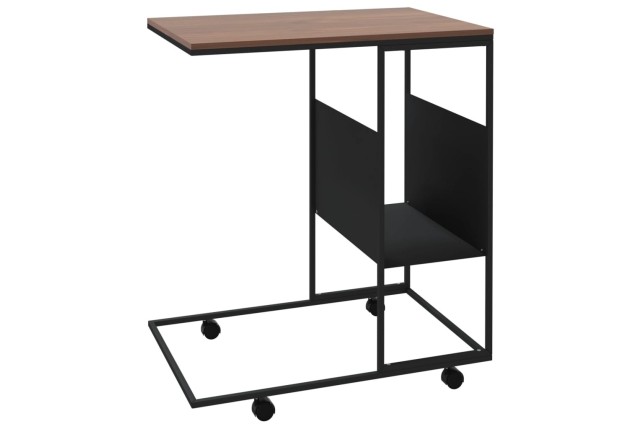 Table d'appoint avec roues Noir 55x36x63,5 cm 