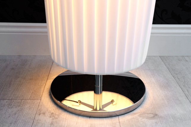 Lampadaire moderne 200 cm en tissu plissé blanc