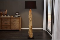 Lampadaire design en bois flotté coloris noir