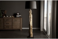 Lampadaire design en bois flotté coloris noir