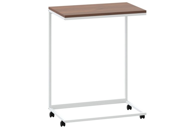 Table d'appoint avec roues Blanc 55x35x70 cm 