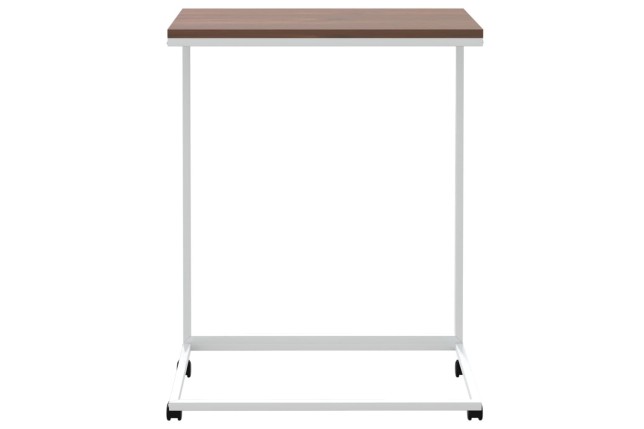 Table d'appoint avec roues Blanc 55x35x70 cm 