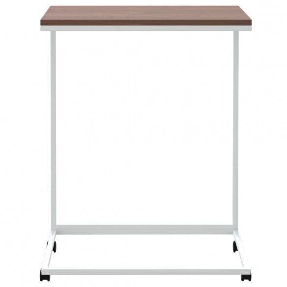 Table d'appoint avec roues Blanc 55x35x70 cm 
