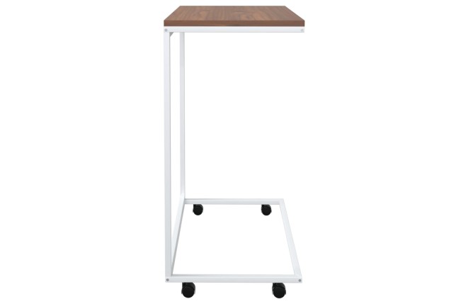 Table d'appoint avec roues Blanc 55x35x70 cm 