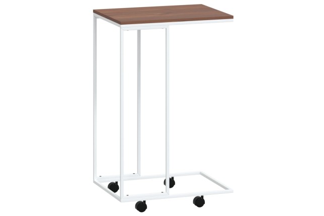 Table d'appoint avec roues Blanc 40x30x63,5cm 