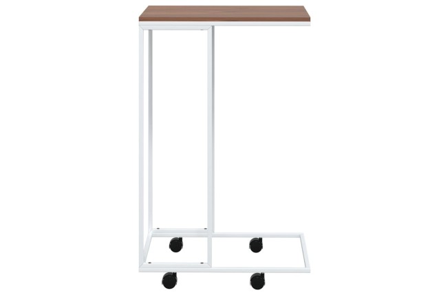 Table d'appoint avec roues Blanc 40x30x63,5cm 
