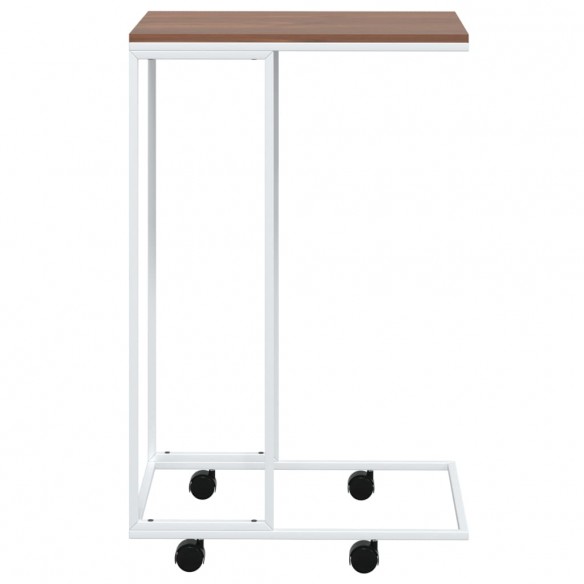 Table d'appoint avec roues Blanc 40x30x63,5cm 