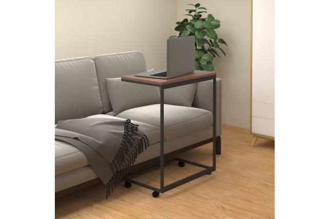 Table d'appoint avec roues Noir 55x35x70 cm 