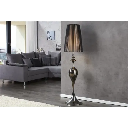 Lampadaire Design Baroque Noir en Fils de Nylon - Luminaire Chic