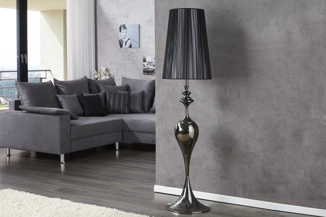 Lampadaire Design Baroque Noir en Fils de Nylon - Luminaire Chic
