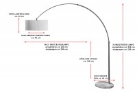 Lampadaire extensible design arc coloris blanc