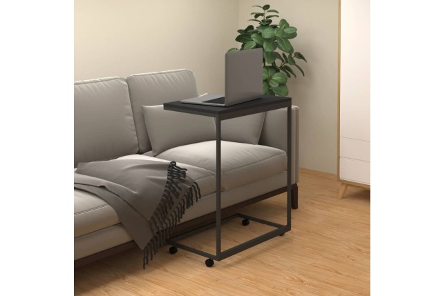 Table d'appoint avec roues Noir 55x35x70 cm 