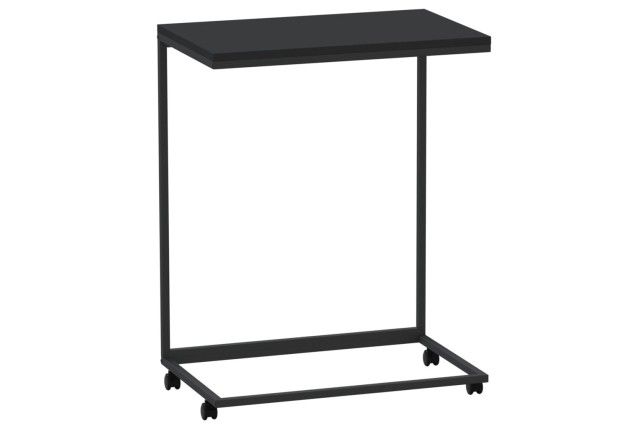 Table d'appoint avec roues Noir 55x35x70 cm 
