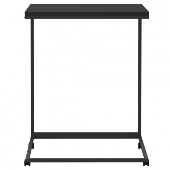 Table d'appoint avec roues Noir 55x35x70 cm 