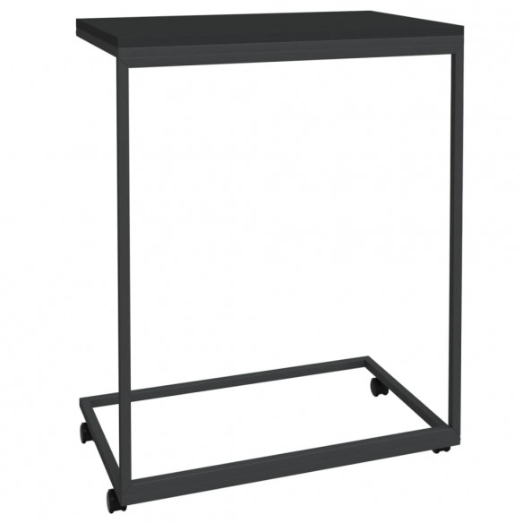 Table d'appoint avec roues Noir 55x35x70 cm 