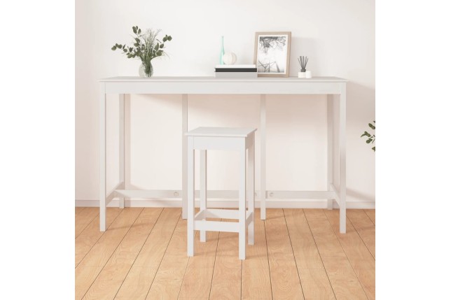 Table de bar Blanc 180x80x110 cm Bois massif de pin