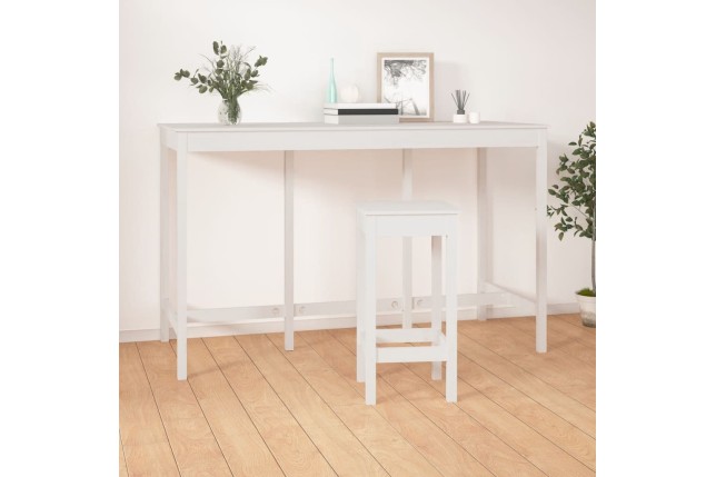 Table de bar Blanc 180x80x110 cm Bois massif de pin