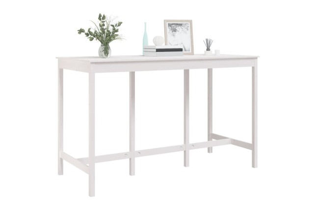 Table de bar Blanc 180x80x110 cm Bois massif de pin