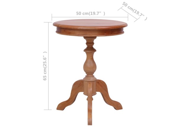 Table d'appoint Naturel 50 x 50 x 65 cm Bois d'acajou massif