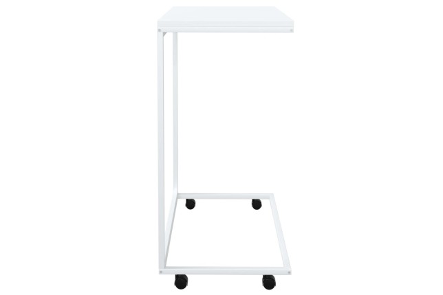 Table d'appoint avec roues Blanc 55x35x70 cm 