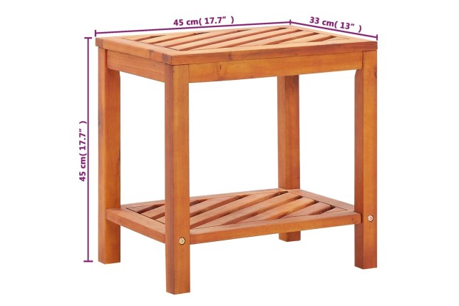 Table d'appoint Bois d'acacia massif 45 x 33 x 45 cm
