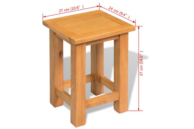 Table d'appoint 27 x 24 x 37 cm Bois de chêne massif