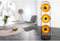 Ensemble de 3 lampadaires en acier inoxydable coloris noir et or
