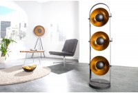 Ensemble de 3 lampadaires en acier inoxydable coloris noir et or