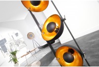 Ensemble de 3 lampadaires en acier inoxydable coloris noir et or