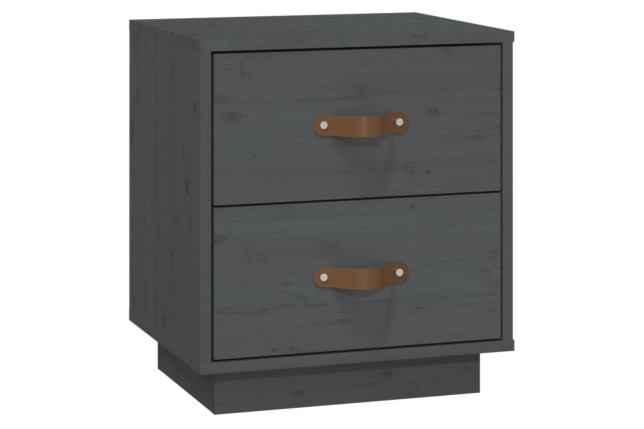 Table de chevet Gris 40x34x45 cm Bois de pin massif