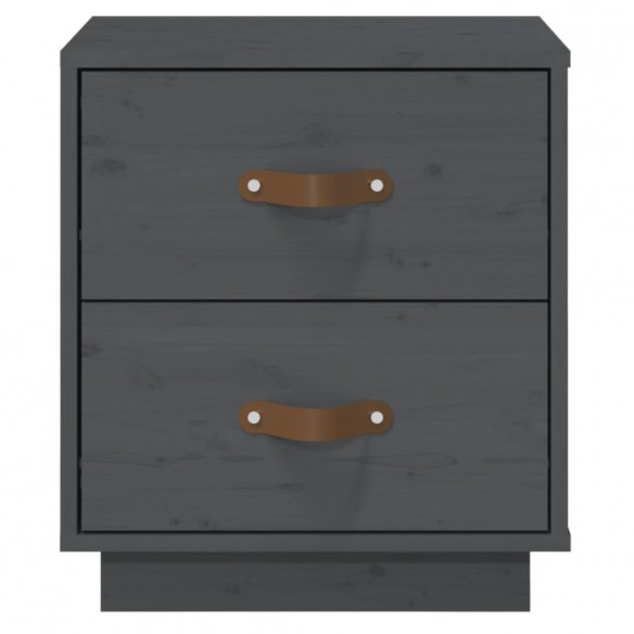 Table de chevet Gris 40x34x45 cm Bois de pin massif