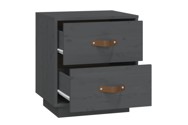 Table de chevet Gris 40x34x45 cm Bois de pin massif