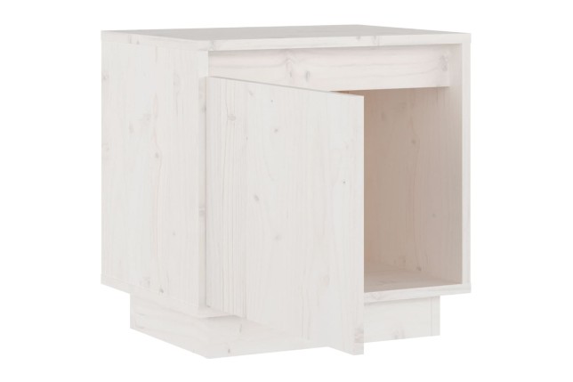 Table de chevet Blanc 40x30x40 cm Bois de pin solide