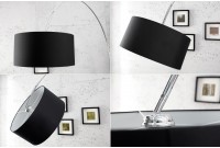Lampadaire extensible design arqué en  lin noir