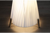 Lampadaire ovale de 180cm en latex plissé blanc