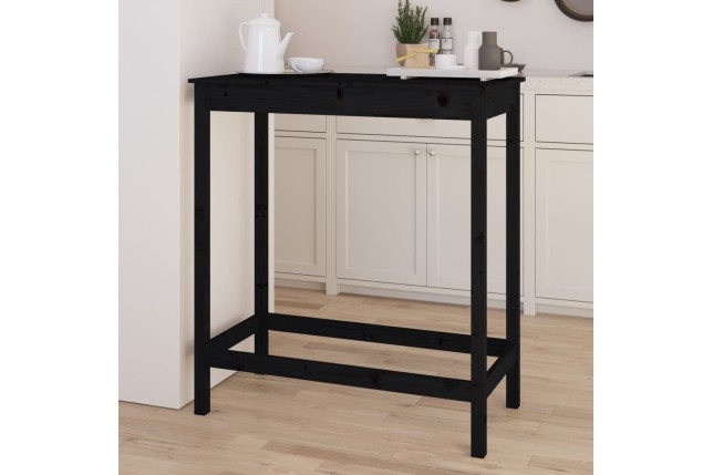 Table de bar Noir 100x50x110 cm Bois massif de pin