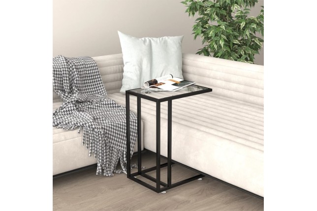 Table d'appoint ordinateur Transparent 50x35x65 cm Verre trempé
