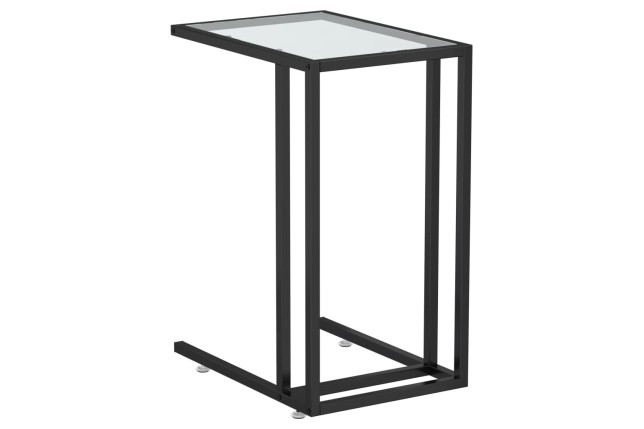 Table d'appoint ordinateur Transparent 50x35x65 cm Verre trempé