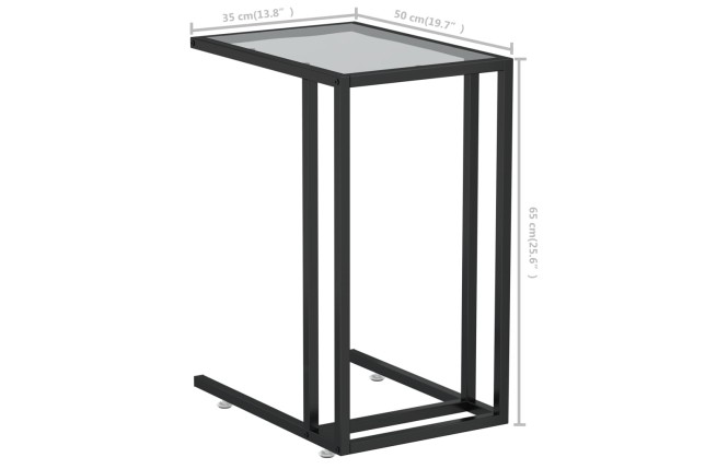 Table d'appoint ordinateur Transparent 50x35x65 cm Verre trempé