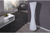 Lampadaire ovale 160 cm en tissu de latex plissé coloris blanc