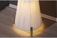 Lampadaire ovale 160 cm en tissu de latex plissé coloris blanc