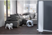 Lampadaire rectangulaire 160cm en tissu de latex plissé blanc