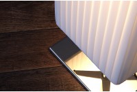Lampadaire rectangulaire 160cm en tissu de latex plissé blanc