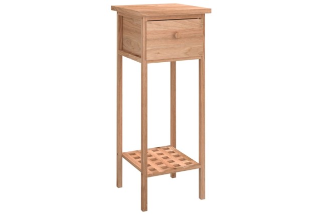 Table d'appoint avec tiroir 25x25x60 cm Bois massif de noyer