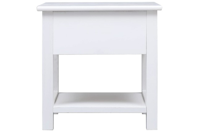 Table d'appoint Blanc 40x40x40 cm Bois de Paulownia