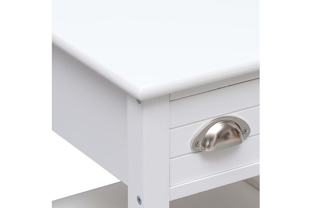 Table d'appoint Blanc 40x40x40 cm Bois de Paulownia