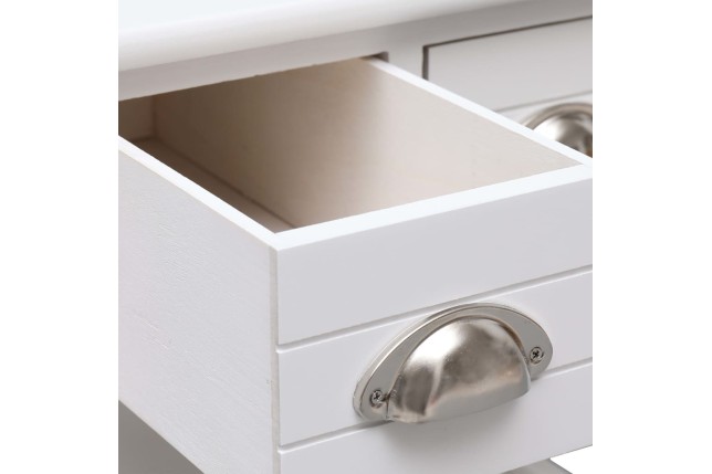 Table d'appoint Blanc 40x40x40 cm Bois de Paulownia